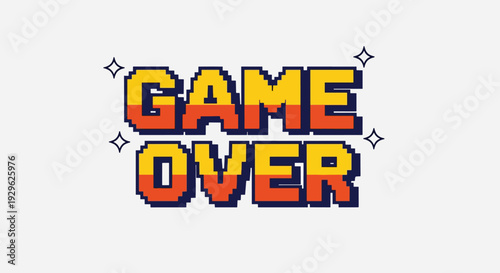 Pixelated Game Over Text with Sparkles.