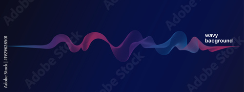 Abstract wavy lines of the sound wave background. Dynamic gradient pulsating wave. Musical neon concept, symbols of the frequency of digital music. Vector illustration;