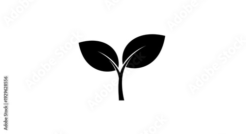 Simple Black Silhouette of a Sprout.