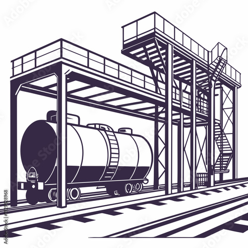 Industrial pipeline supported rail terminal train 1