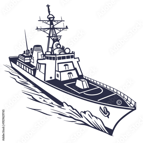 Navy guided missile destroyer warship vessel boat
