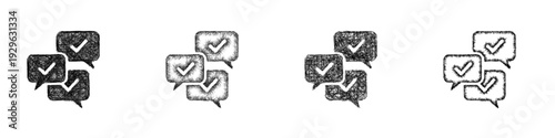 Sketch peer review icon design set