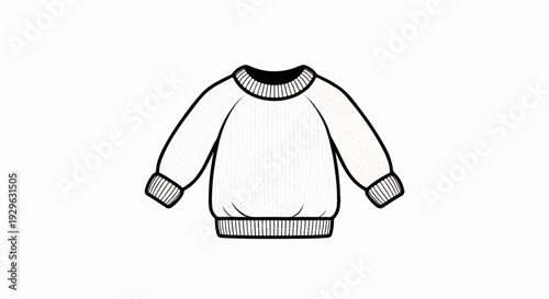 A simple knitted crewneck sweater with ribbed cuffs and hem, presented in black and white