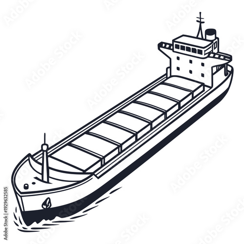 Black and white cargo ship maritime transport grain carrier