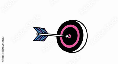 Arrow hitting bullseye on target