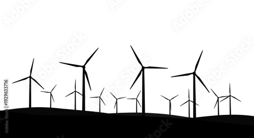 Wind Turbines on Hillside Renewable Energy.