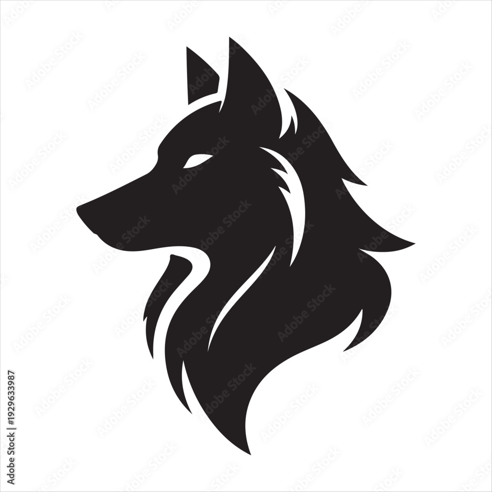 Fototapeta premium majestic Wolf vector silhouette outline logo idea concept collection. abstract icon illustration