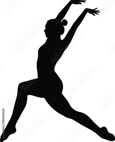 woman yoga silhouette fitness stretching pose wellness balance meditation exercise healthy lifestyle illustration flexibility training calm body