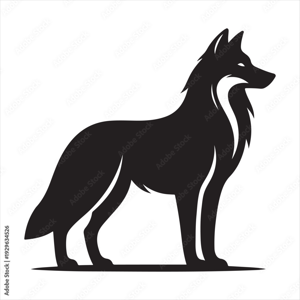 Fototapeta premium majestic Wolf vector silhouette outline logo idea concept collection. abstract icon illustration