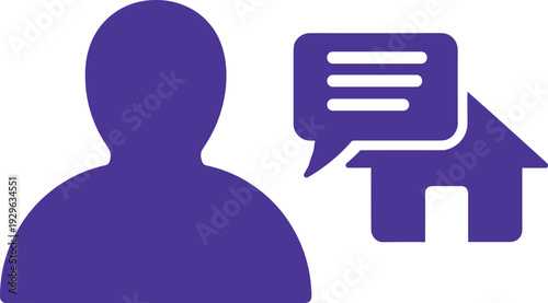 customer support communication icon user profile chat message home service online assistance vector illustration isolated background