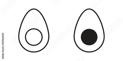 Egg icons In Trendy Design Vector Eps 10, Editable Stroke and solid flat.