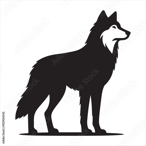 majestic Wolf vector silhouette outline logo idea concept collection. abstract icon illustration