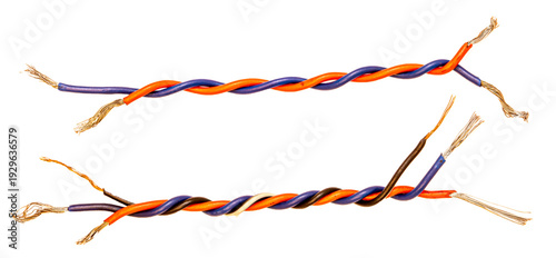 Wallpaper Mural Cut insulated colorful wires isolated on white background, clipping path Torontodigital.ca