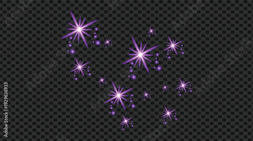 Vibrant purple light effect sparklers on dark background