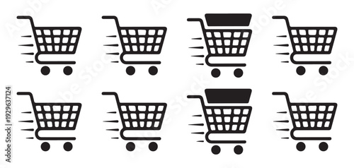 Shopping Bag and Basket Icon Set, Retail and Ecommerce Vector Collection. Vector illustration eps 10