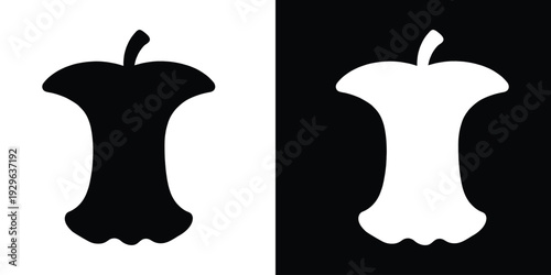 Apple core silhouette vector illustration