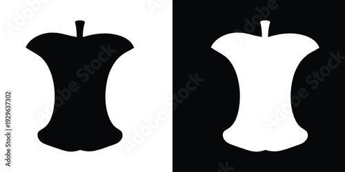 Apple core silhouette vector illustration
