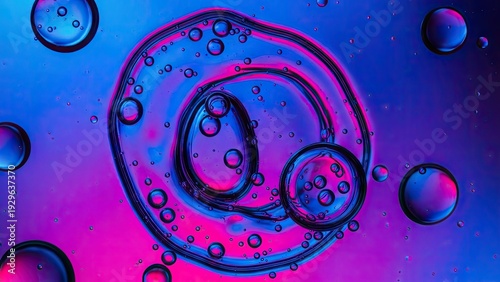 A vibrant microscopic view of colorful bubbles in a liquid solution