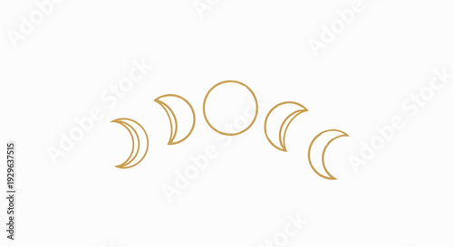 A graphic representation of moon phases, from crescent to full