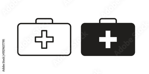 First aid icons In Trendy Design Vector Eps 10, Editable Stroke and solid flat.