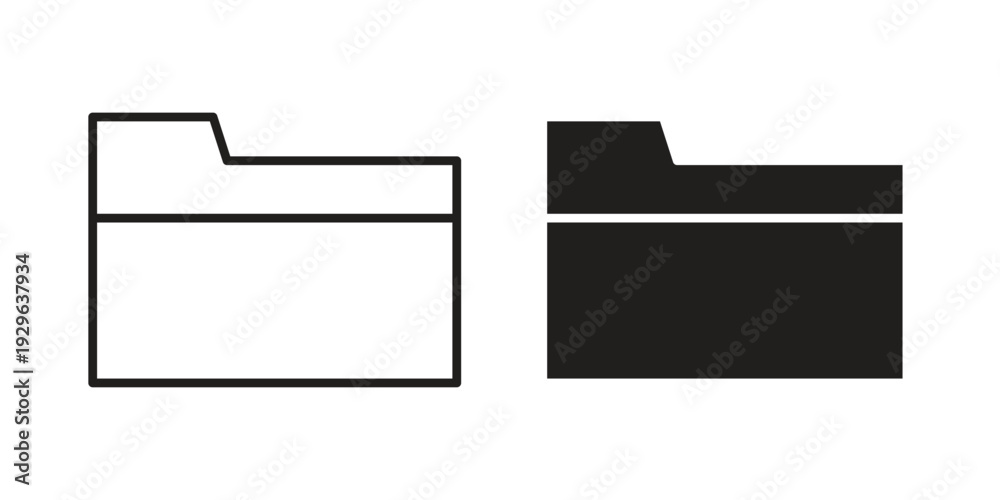 Fototapeta premium Folder icons In Trendy Design Vector Eps 10, Editable Stroke and solid flat.