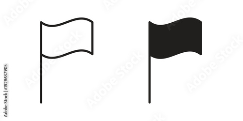 Flag icons In Trendy Design Vector Eps 10, Editable Stroke and solid flat.