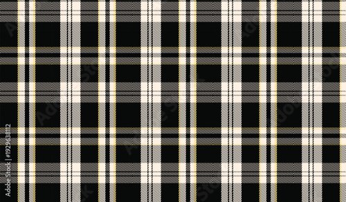 Grey beige black check plaid seamless pattern on dark background