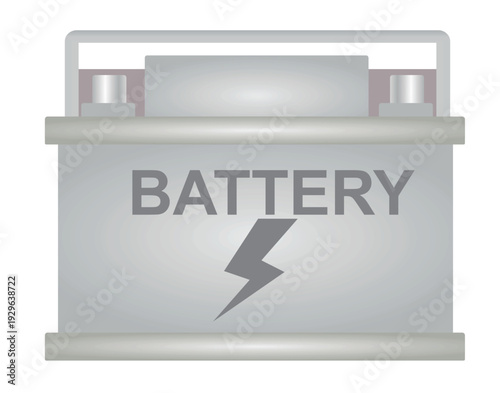 Grey car battery. vector illustration	