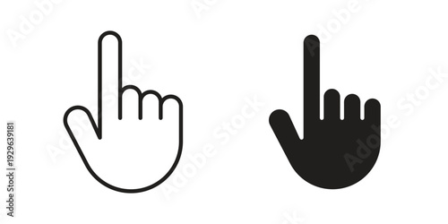 Hand click icons In Trendy Design Vector Eps 10, Editable Stroke and solid flat.
