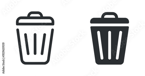 Trash Can Icons Delete Symbol Waste Bin Garbage Container Digital Art