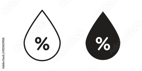 Humidity icons In Trendy Design Vector Eps 10, Editable Stroke and solid flat.
