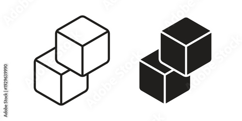 Ice icons In Trendy Design Vector Eps 10, Editable Stroke and solid flat.