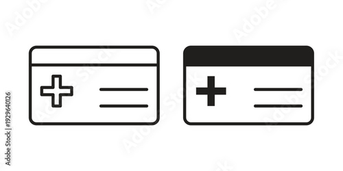 Insurance card icons In Trendy Design Vector Eps 10, Editable Stroke and solid flat.