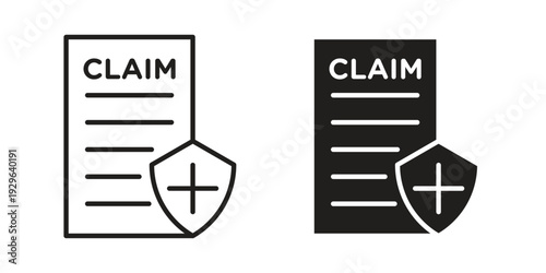 Insurance Claim icons In Trendy Design Vector Eps 10, Editable Stroke and solid flat.
