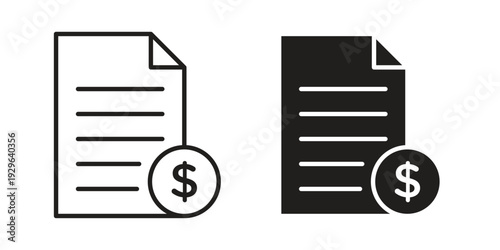 Invoice payment icons In Trendy Design Vector Eps 10, Editable Stroke and solid flat.