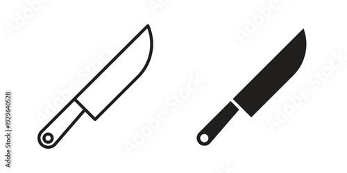 Kitchen knife icons In Trendy Design Vector Eps 10, Editable Stroke and solid flat.