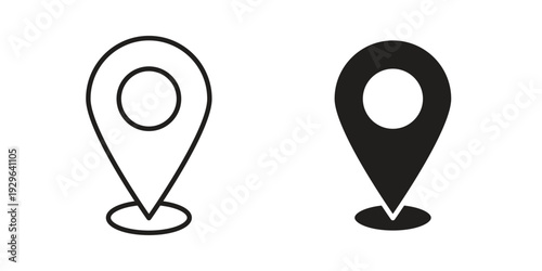 Map icons In Trendy Design Vector Eps 10, Editable Stroke and solid flat.
