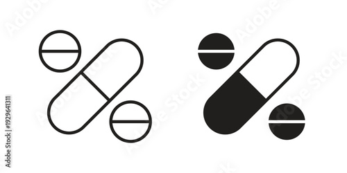 Medicine icons In Trendy Design Vector Eps 10, Editable Stroke and solid flat.