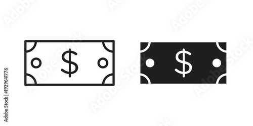 Money icons In Trendy Design Vector Eps 10, Editable Stroke and solid flat.