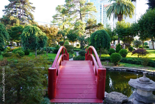 Wallpaper Mural Japanese-style botanical garden. The arched bridge in the foreground. Torontodigital.ca