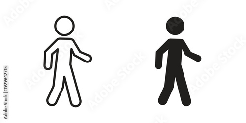 Pedestrian icons In Trendy Design Vector Eps 10, Editable Stroke and solid flat.