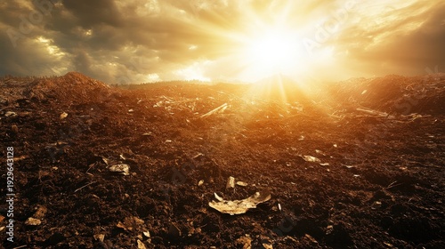 Barren mining field under bright sunlight, symbolizing environmental degradation and the urgent need for awareness and hope.