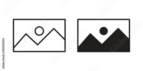 Picture icons In Trendy Design Vector Eps 10, Editable Stroke and solid flat.