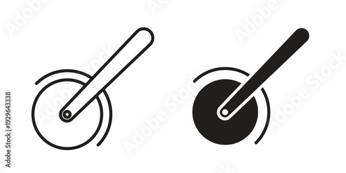 Pizza Slicer icons In Trendy Design Vector Eps 10, Editable Stroke and solid flat.