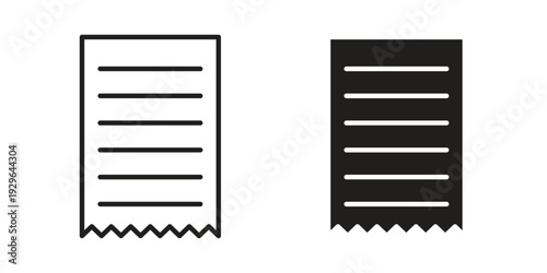 Receipt icons In Trendy Design Vector Eps 10, Editable Stroke and solid flat.