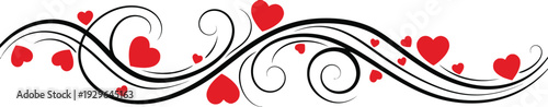 Romantic floral flourish heart ornament vector illustration