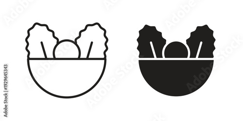 Salad icons In Trendy Design Vector Eps 10, Editable Stroke and solid flat.