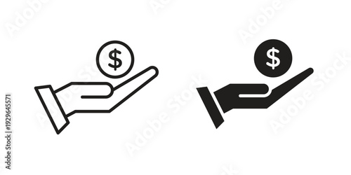 Savings icons In Trendy Design Vector Eps 10, Editable Stroke and solid flat.