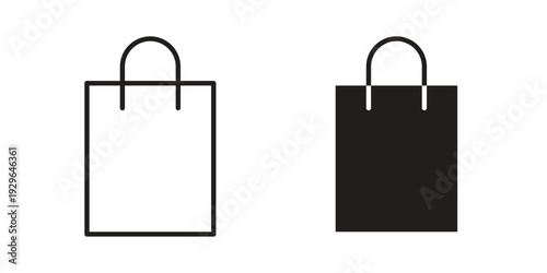 Shopping bag icons In Trendy Design Vector Eps 10, Editable Stroke and solid flat.