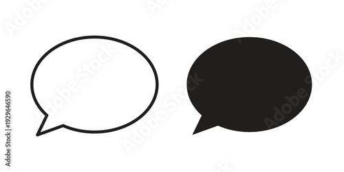 Speech bubble icons In Trendy Design Vector Eps 10, Editable Stroke and solid flat.